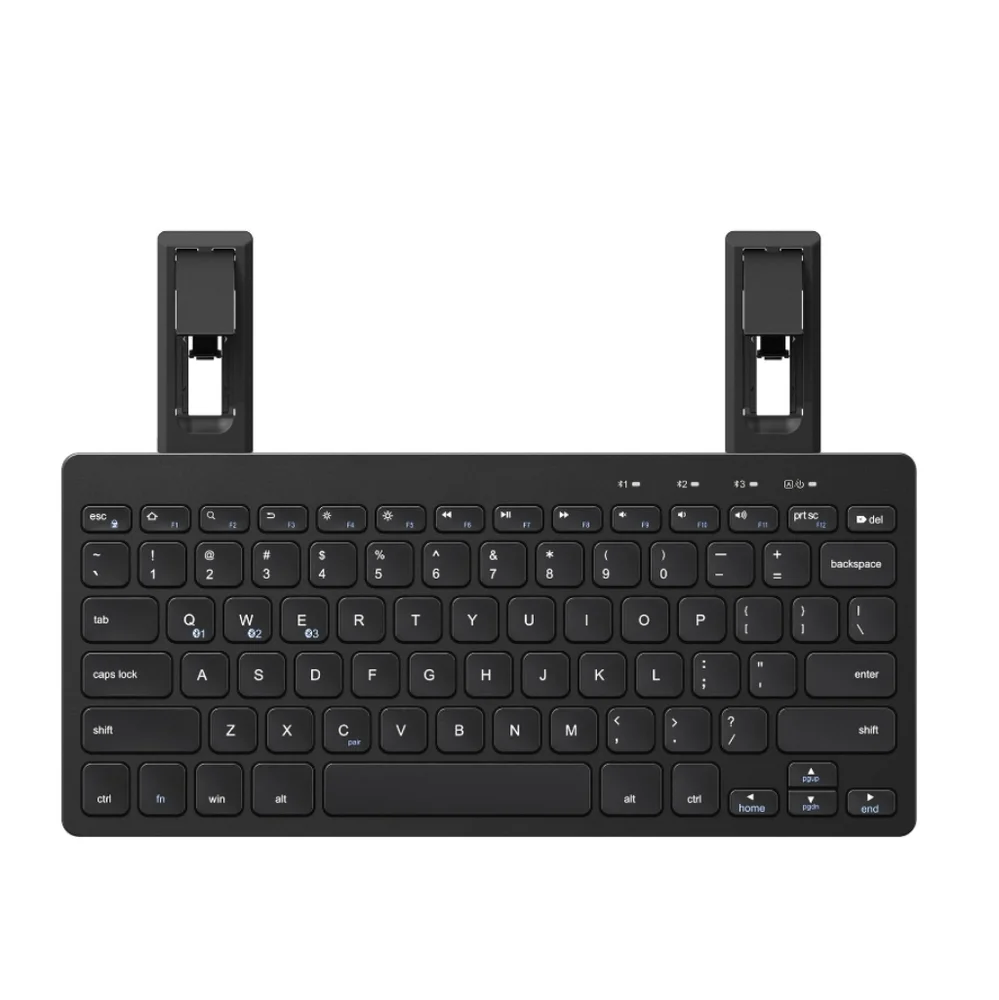 NEW Black Compact Wireless Keyboard For Tablets and Smartphones, Foldable Stand